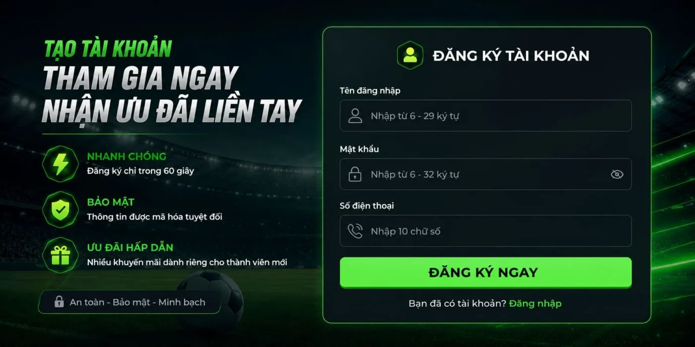 Đăng ký tài khoản UK88 nhanh chóng chưa đến 1 phút